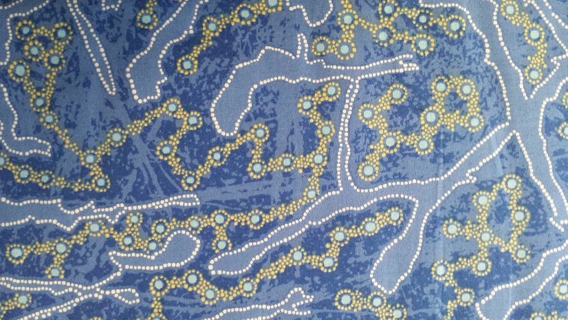 Yellow bush plum blue by Julieanne T. Nungarrayi - Click Image to Close